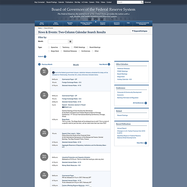 Federal Reserve News & Events - 2 Column