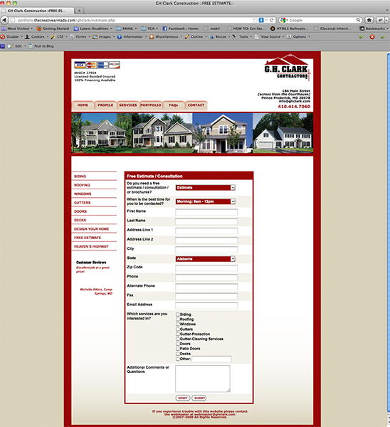 GH Clark Construction Website