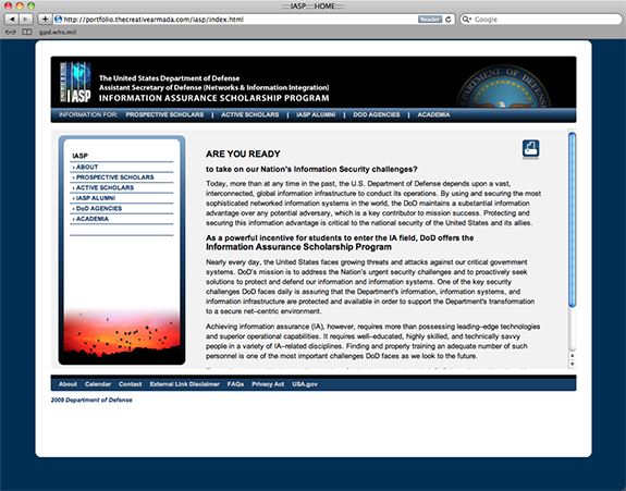 Information Assurance Scholarship Program Website