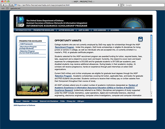 Information Assurance Scholarship Program Website
