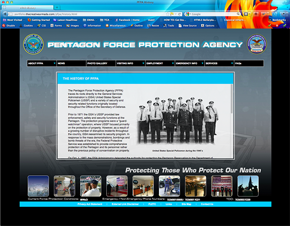 Pentagon Force Protection Agency Website