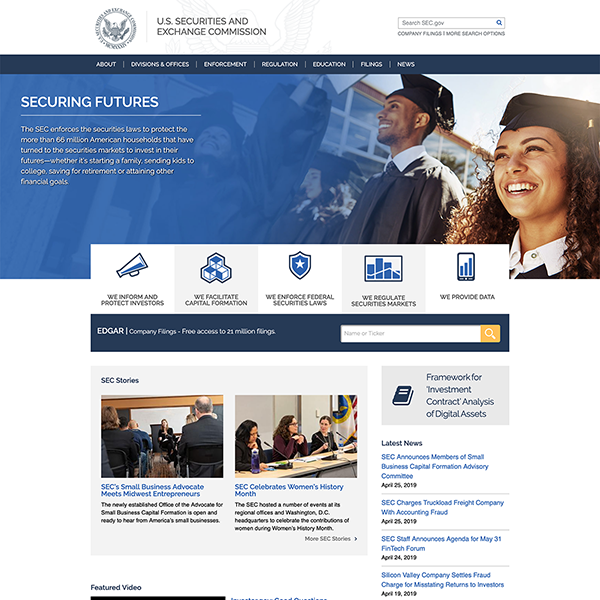 SEC.gov homepage