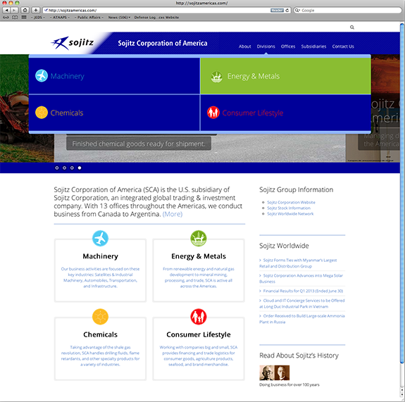 Sojitz Corporation of America Website