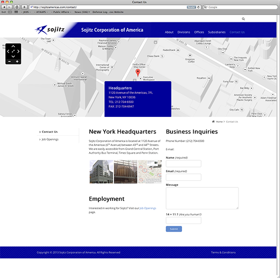 Sojitz Corporation of America Website